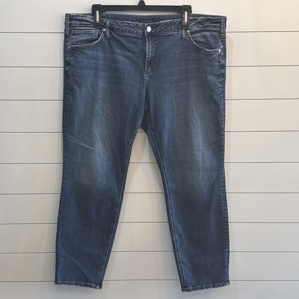 Silver Jeans Adult 22/29 Blue Denim Boyfriend Jeans  Curvy Women Fits 46X30.5